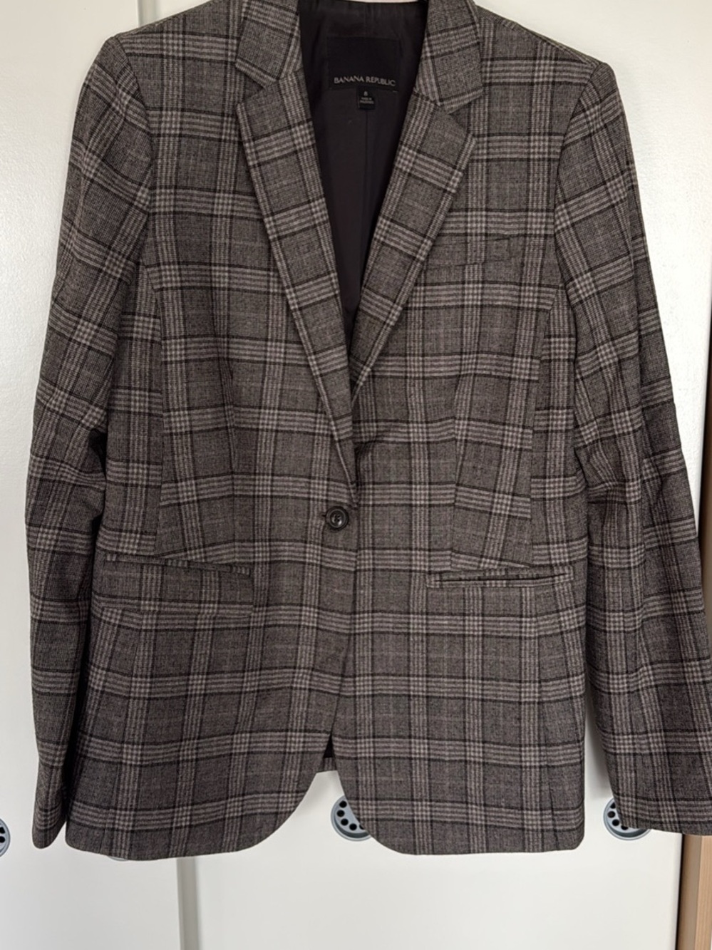Banana Republic Gray Plaid Women's Blazer